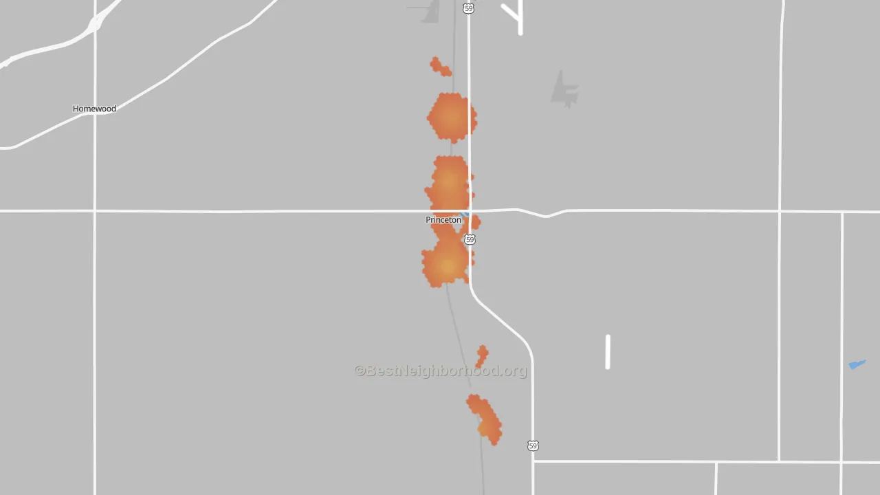Bike Grade map of Princeton, KS