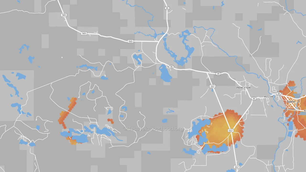 Bike Grade map of Princeton, MI
