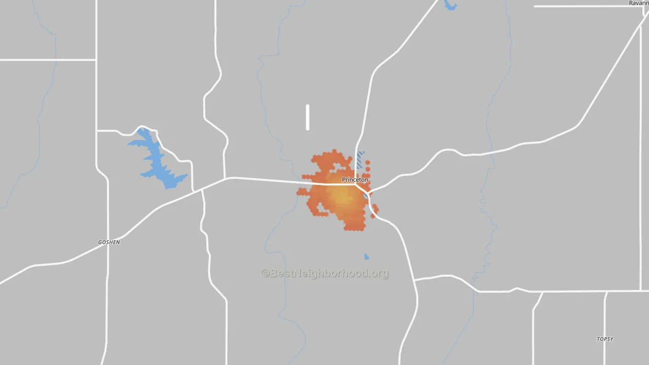 Bike Grade map of Princeton, MO