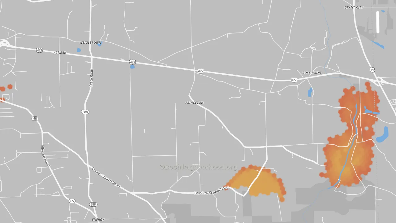 Bike Grade map of Princeton, PA