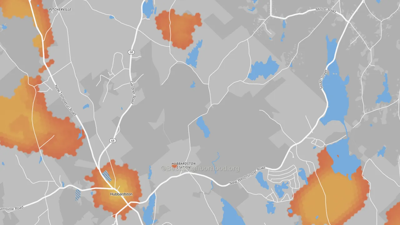 Bike Grade map of Princeton Station, MA