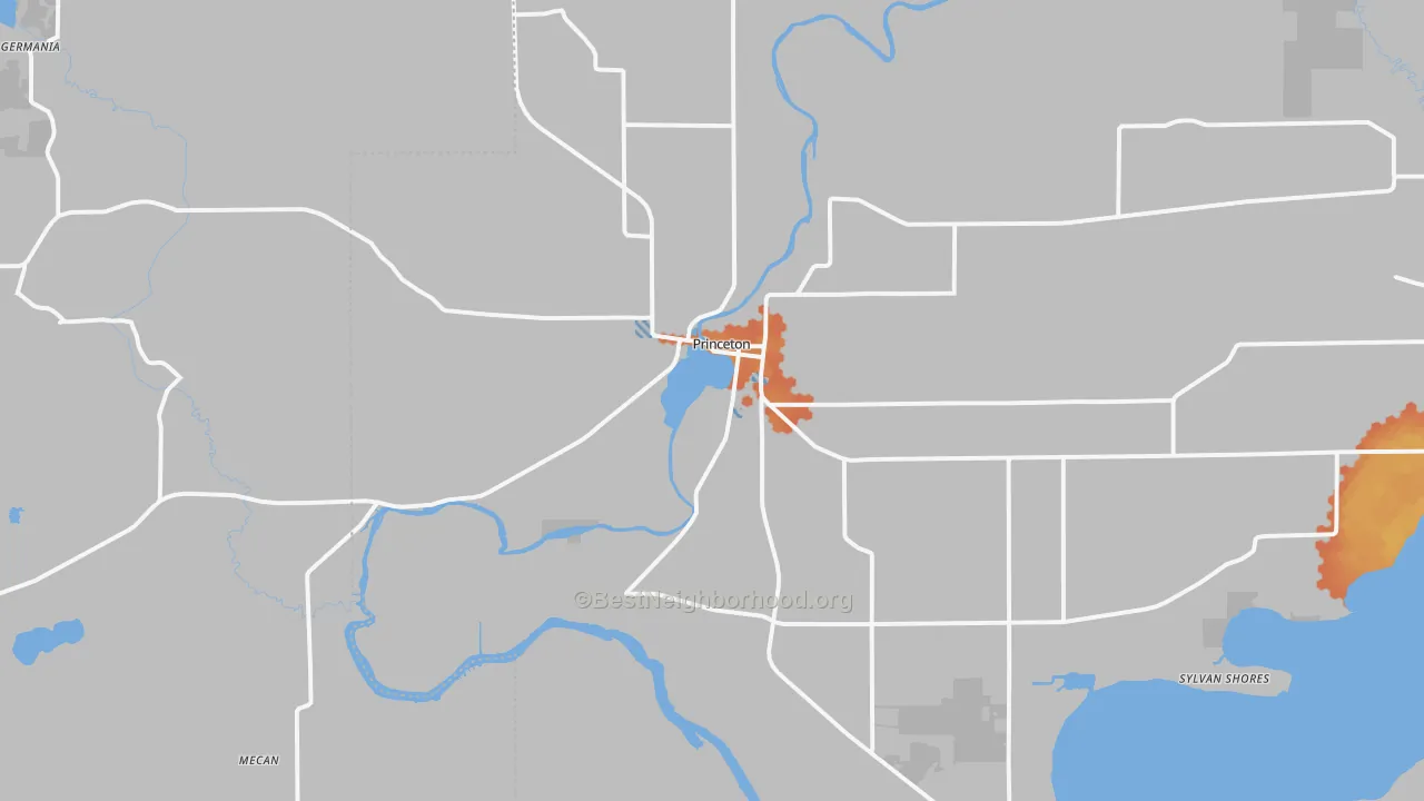 Bike Grade map of Princeton, WI