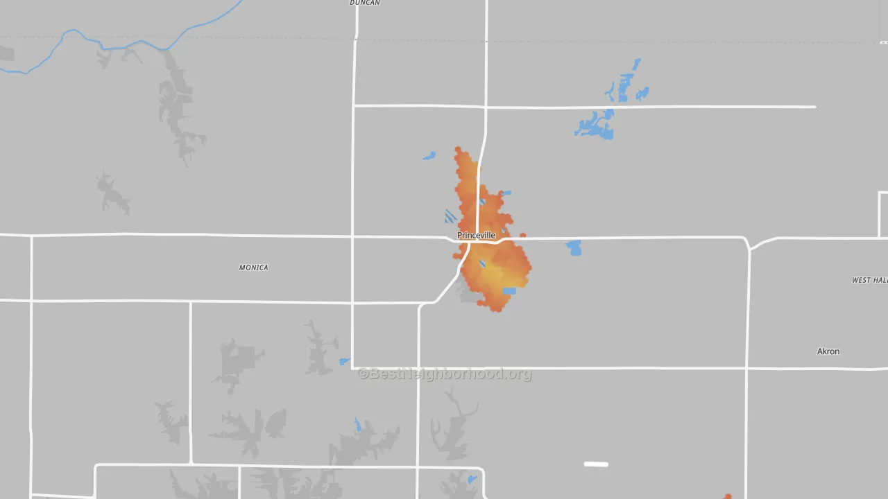 Bike Grade map of Princeville, IL