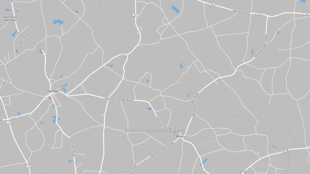 Bike Grade map of Pringle, GA