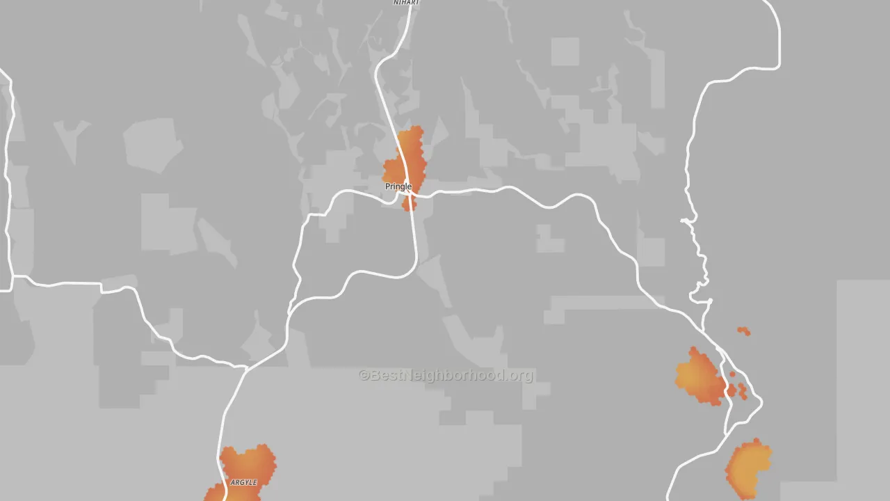 Bike Grade map of Pringle, SD
