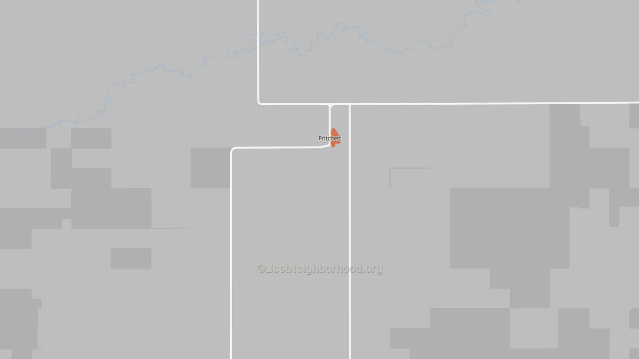 Bike Grade map of Pritchett, CO