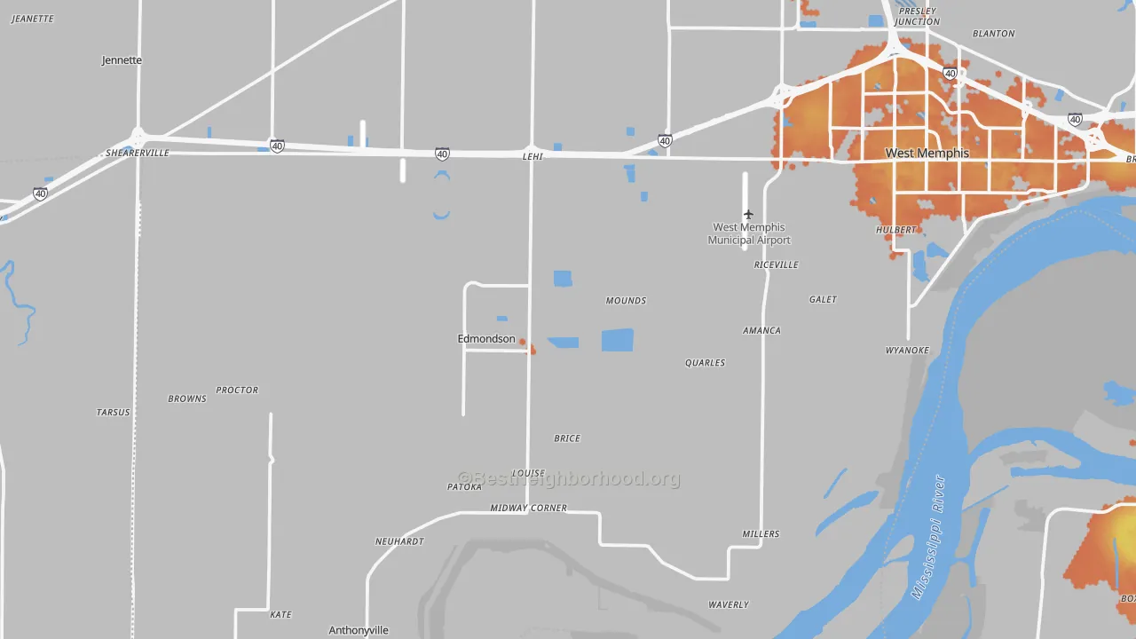 Bike Grade map of Proctor, AR