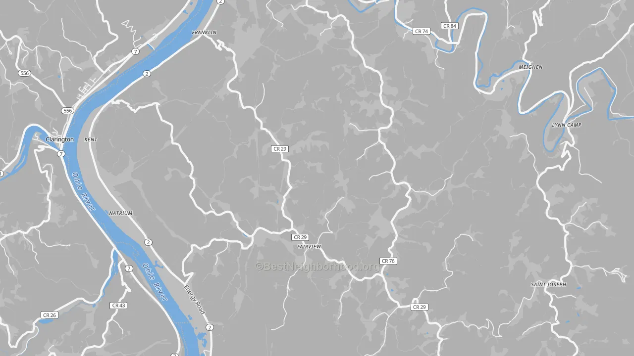 Bike Grade map of Proctor, WV