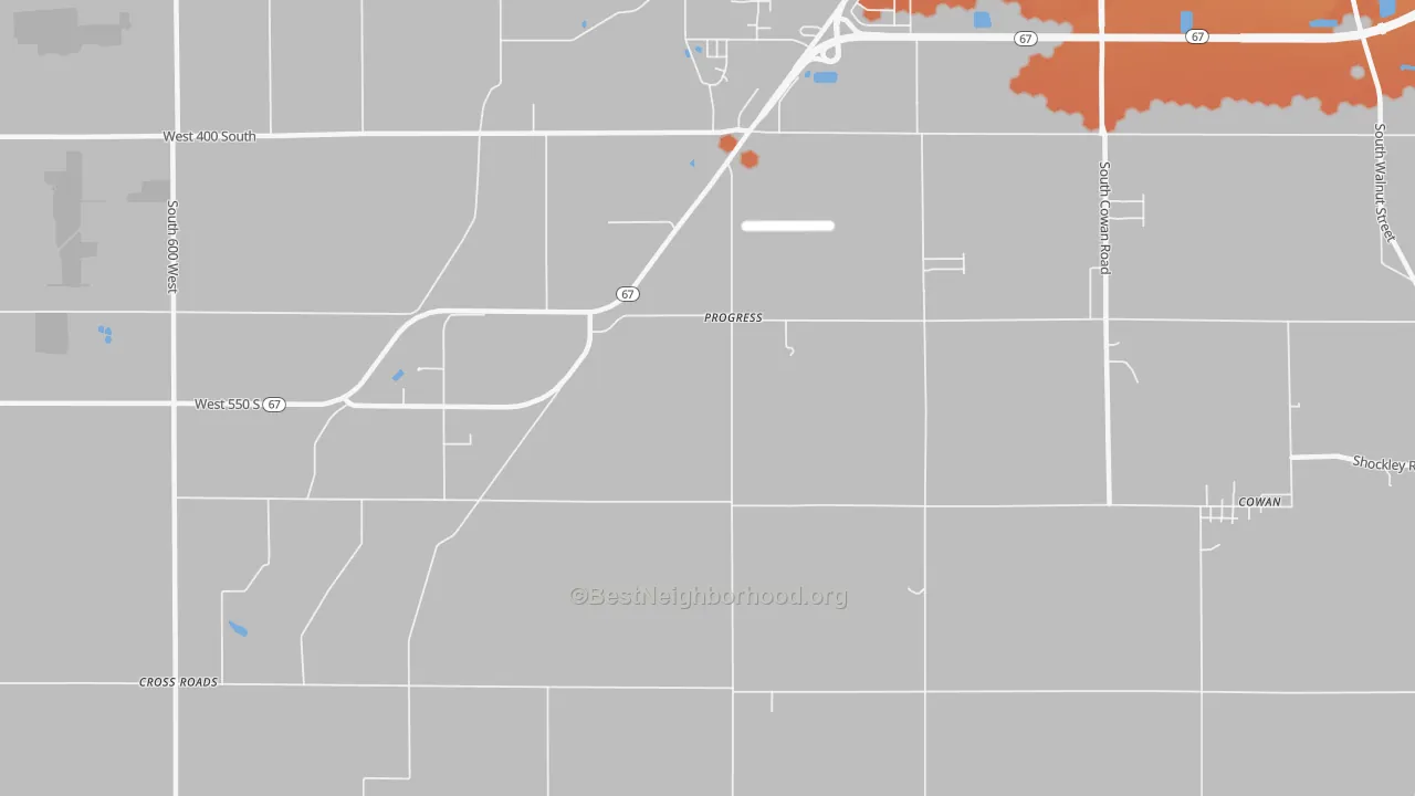 Bike Grade map of Progress, IN
