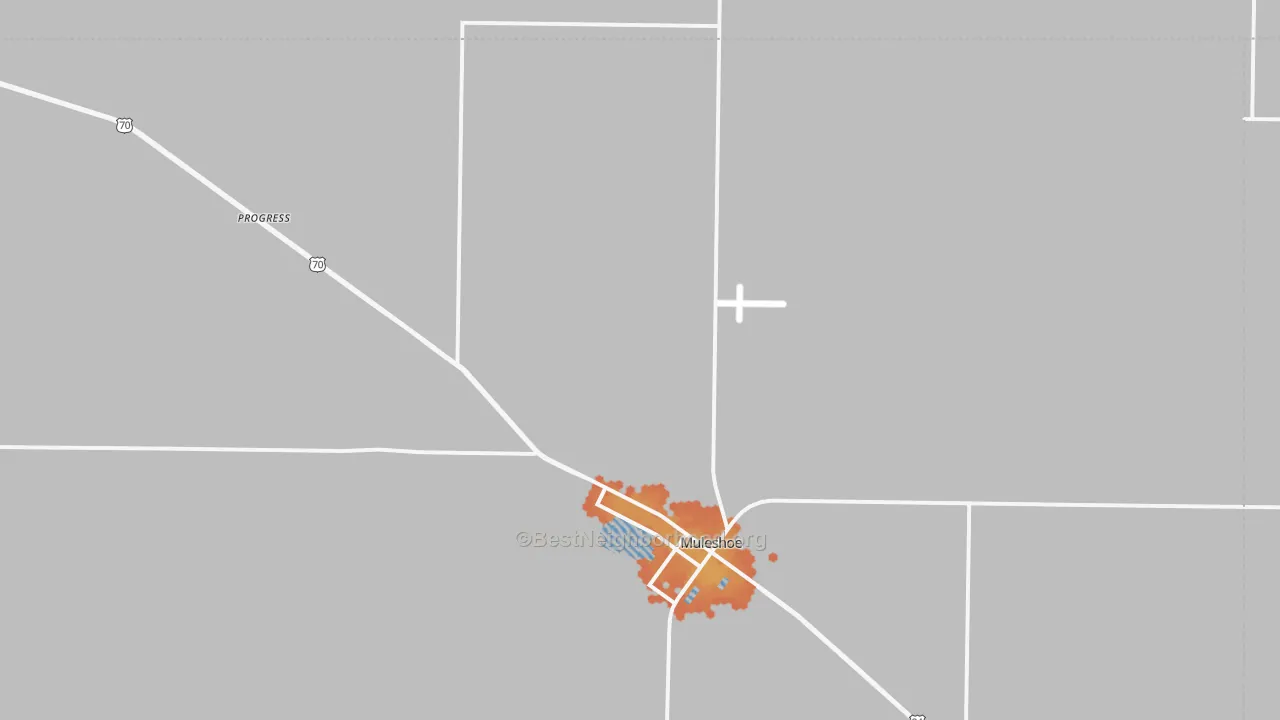 Bike Grade map of Progress, TX