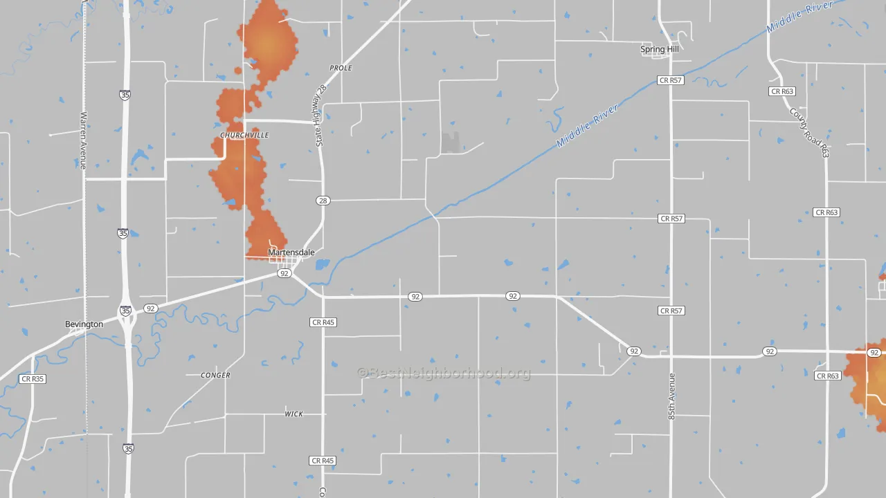 Bike Grade map of Prole, IA