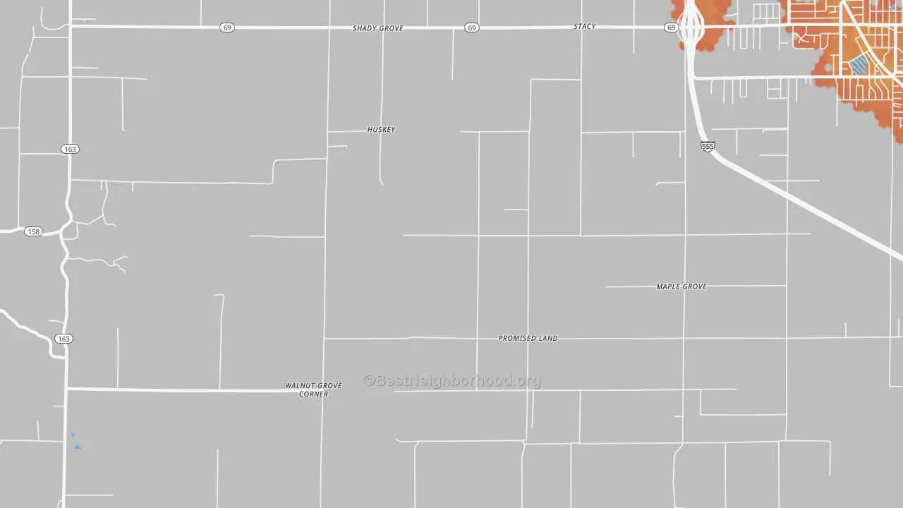 Bike Grade map of Promised Land, AR