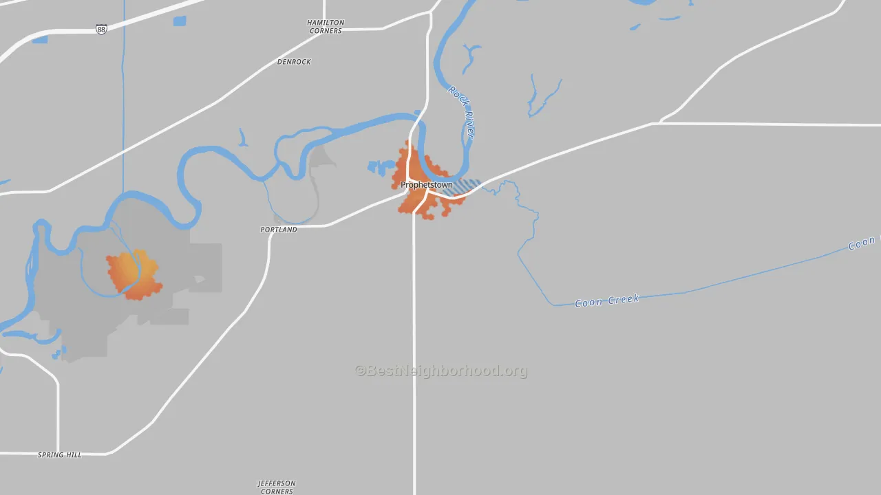 Bike Grade map of Prophetstown, IL
