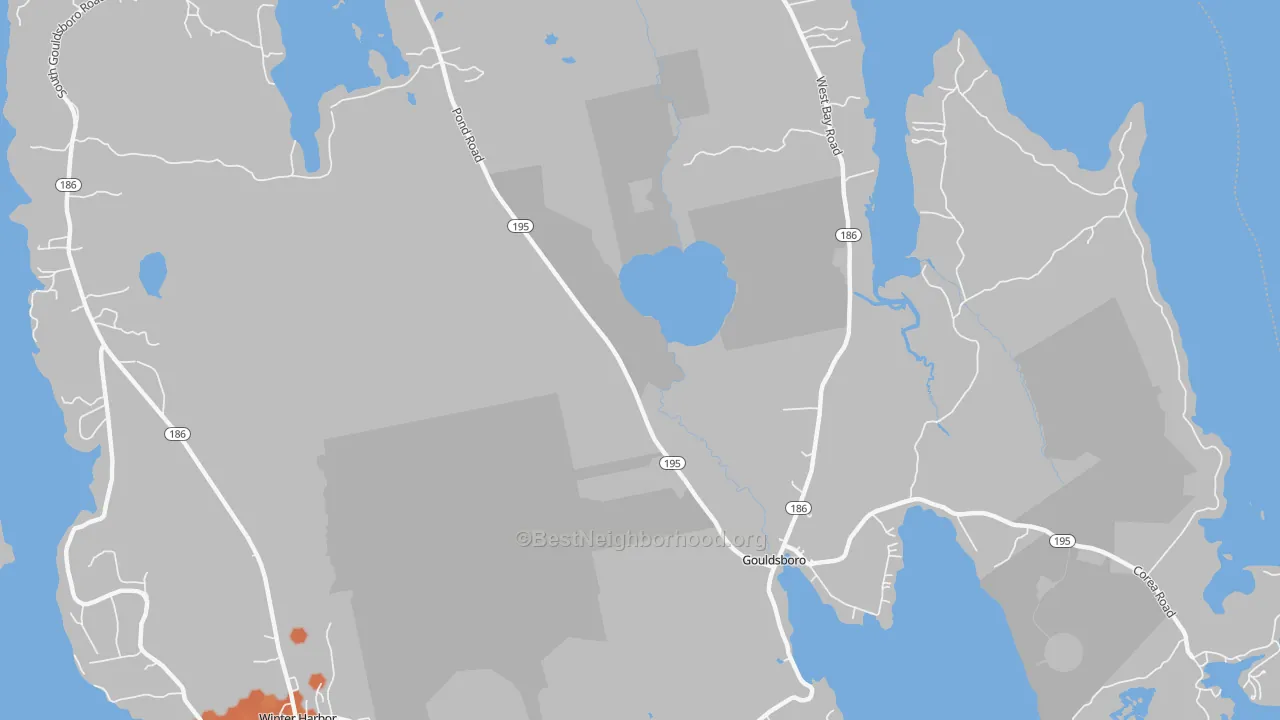 Bike Grade map of Prospect Harbor, ME