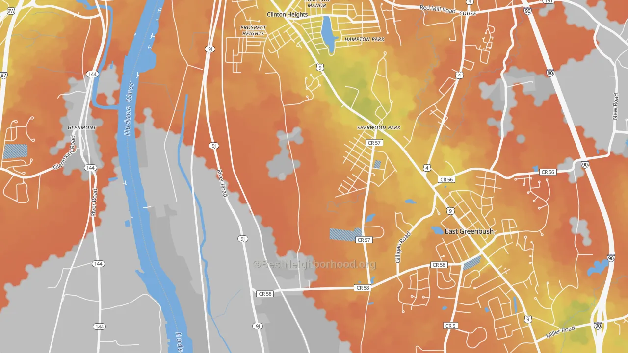 Bike Grade map of Prospect Heights, NY