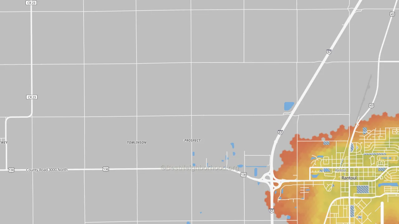 Bike Grade map of Prospect, IL
