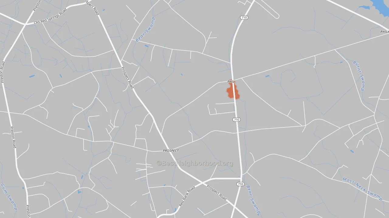 Bike Grade map of Prospect, NC