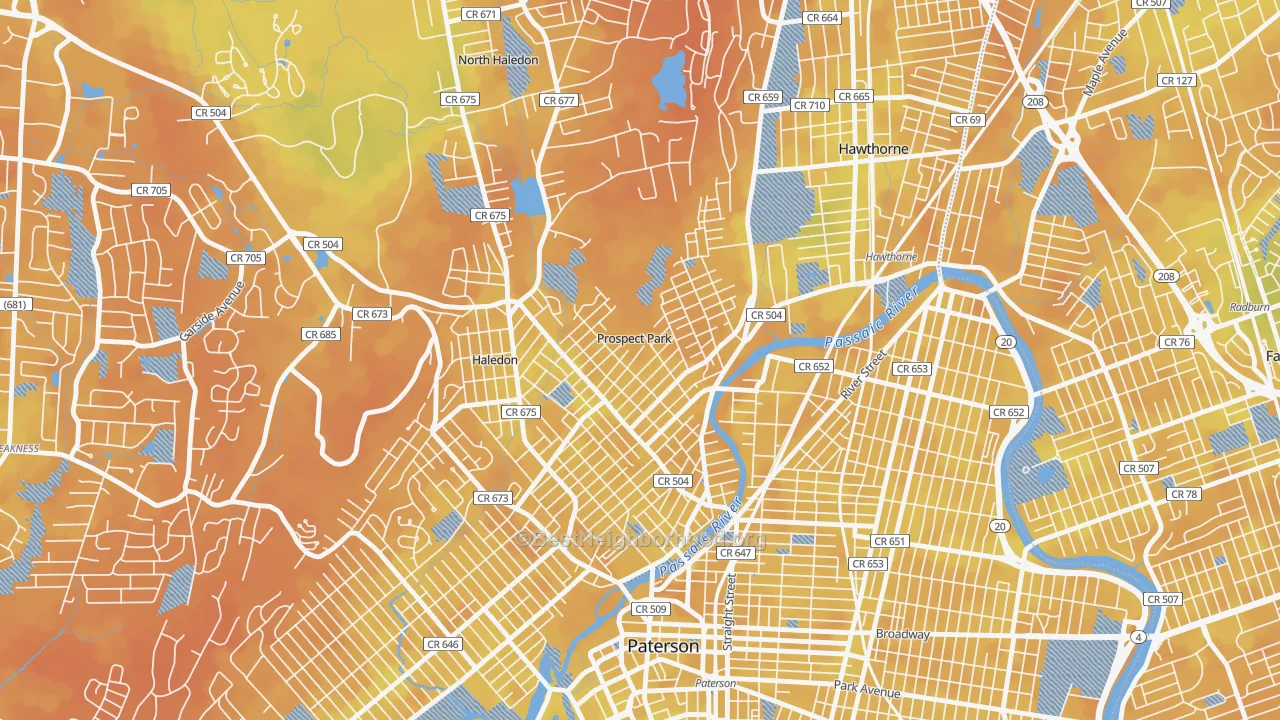 Bike Grade map of Prospect Park, NJ