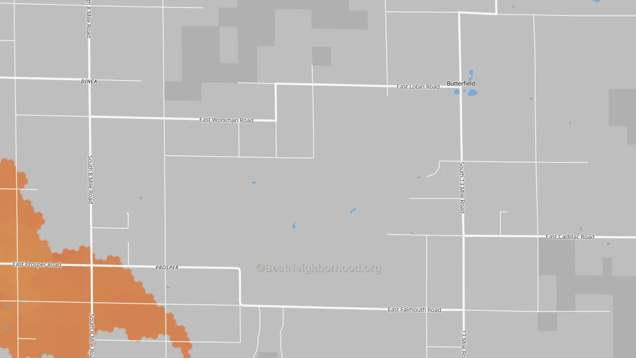 Bike Grade map of Prosper, MI