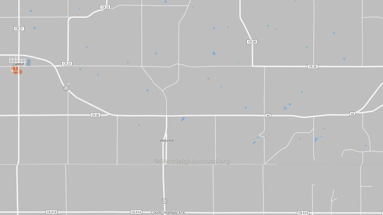 Bike Grade map of Prosper, MN