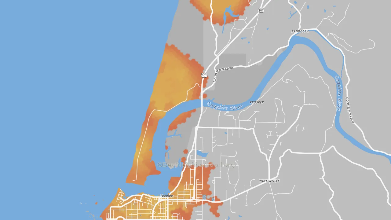 Bike Grade map of Prosper, OR