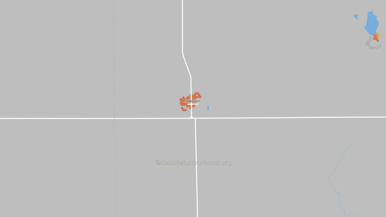 Bike Grade map of Protection, KS