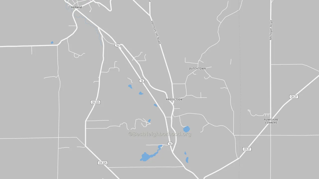 Bike Grade map of Protection, NY