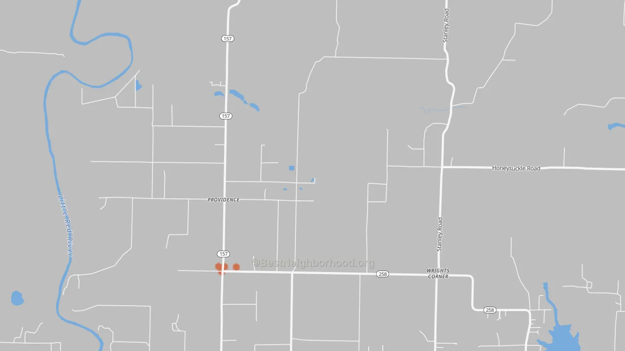 Bike Grade map of Providence, AR