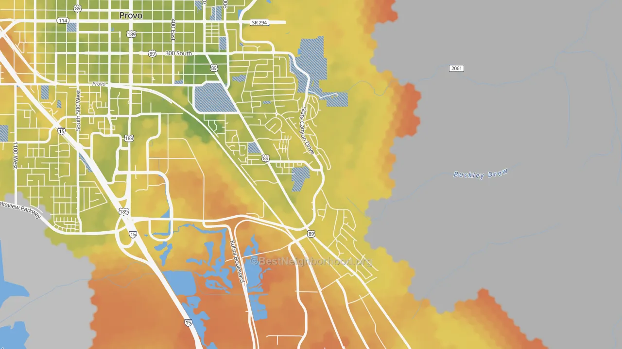 Bike Grade map of Provo South, Provo, UT
