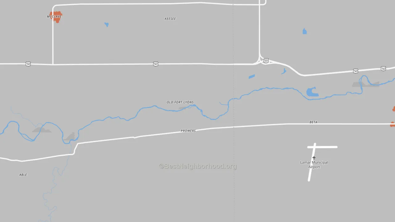 Bike Grade map of Prowers, CO