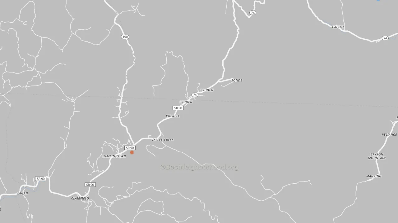 Bike Grade map of Pruden, TN