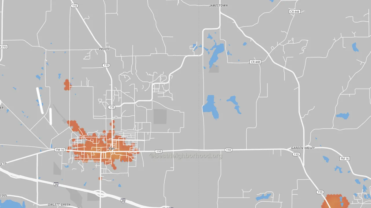Bike Grade map of Pruitt, TX