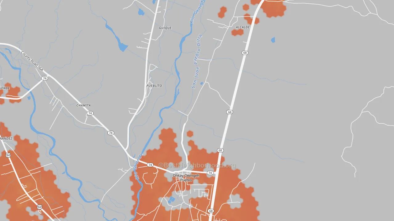Bike Grade map of Pueblito, NM