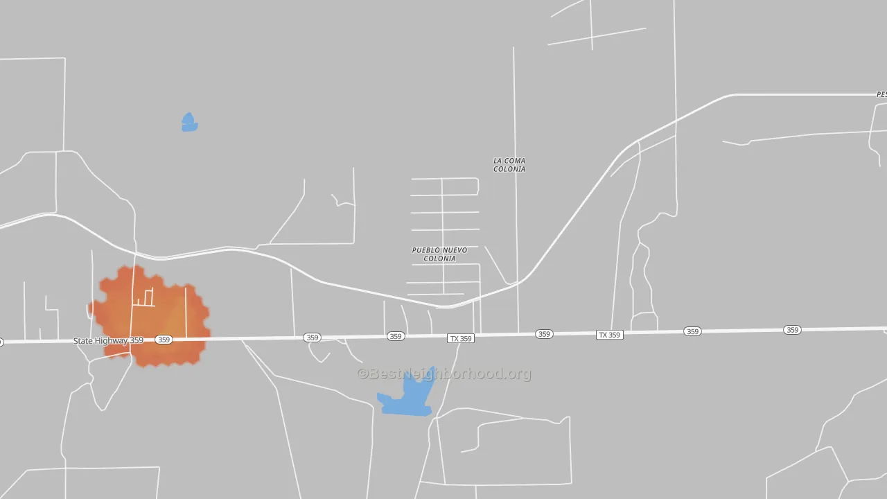 Bike Grade map of Pueblo Nuevo, TX