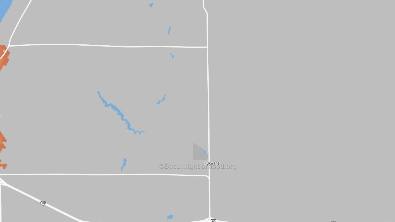 Bike Grade map of Pukwana, SD