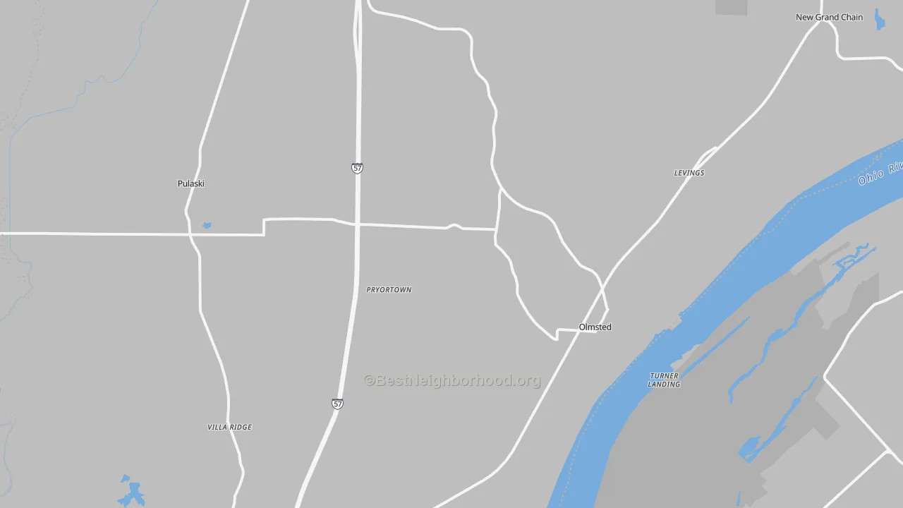 Bike Grade map of Pulaski County, IL