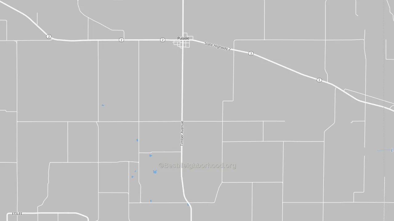 Bike Grade map of Pulaski, IA
