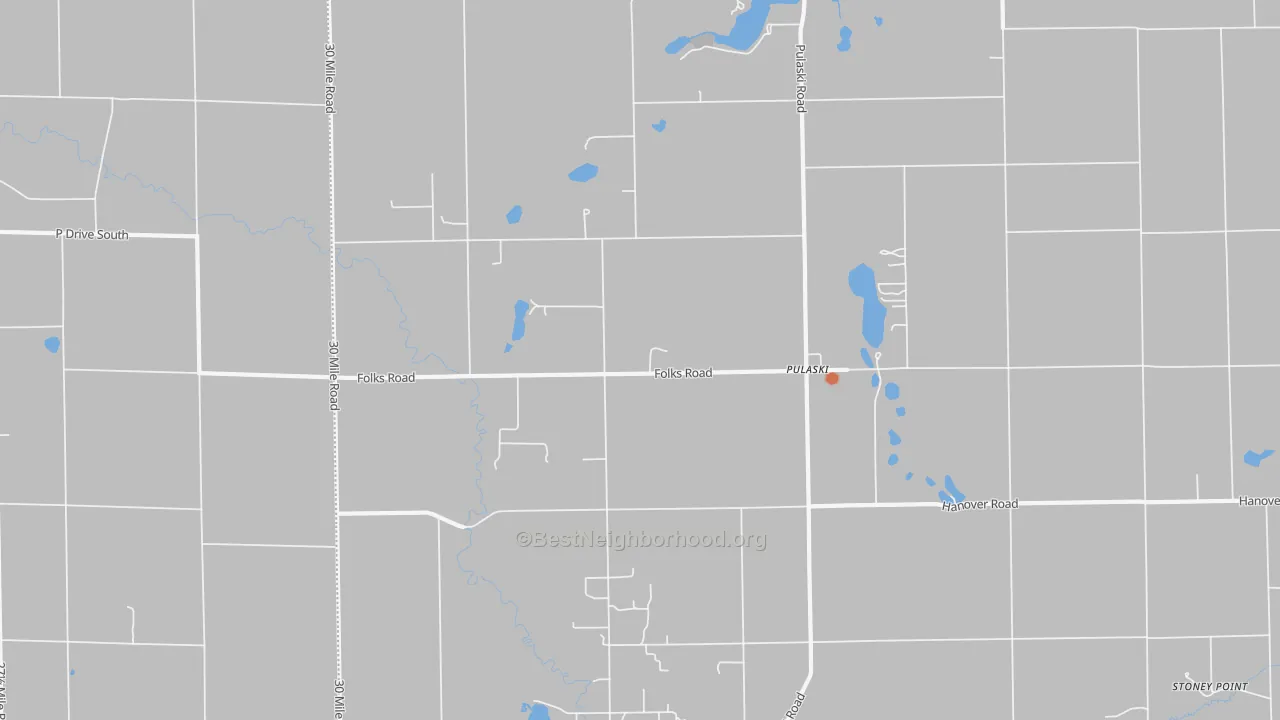 Bike Grade map of Pulaski, MI