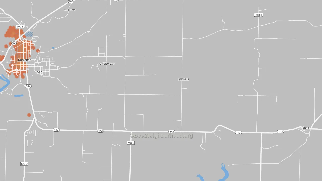 Bike Grade map of Pulaski, MO