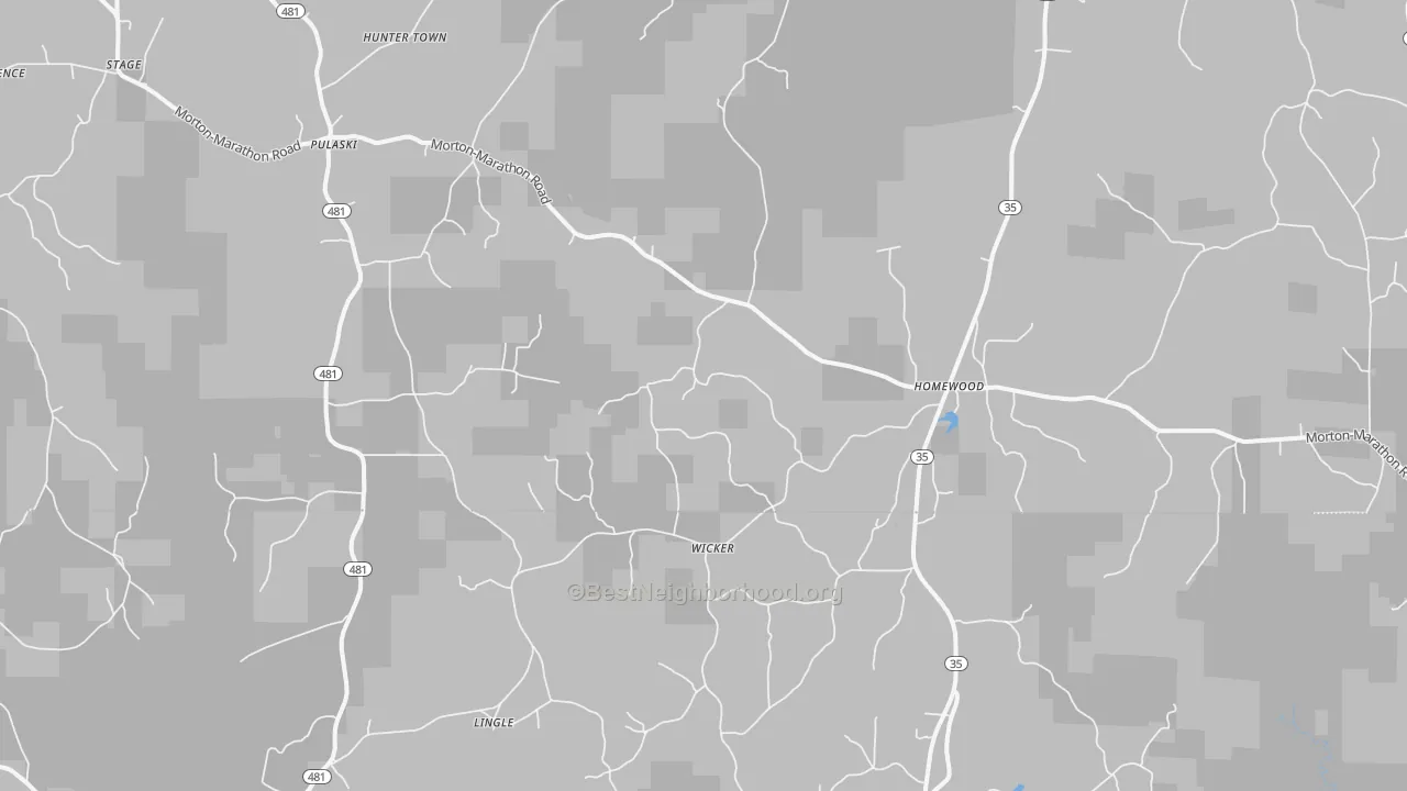 Bike Grade map of Pulaski, MS