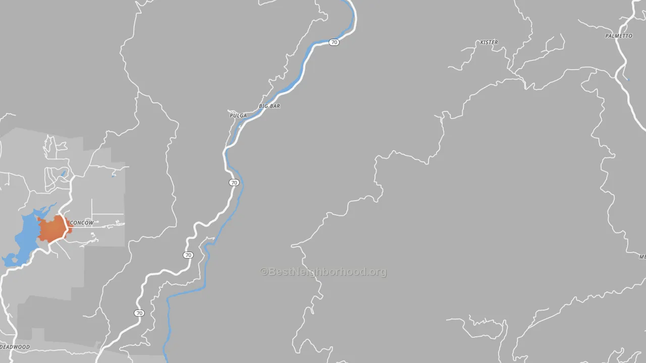 Bike Grade map of Pulga, CA