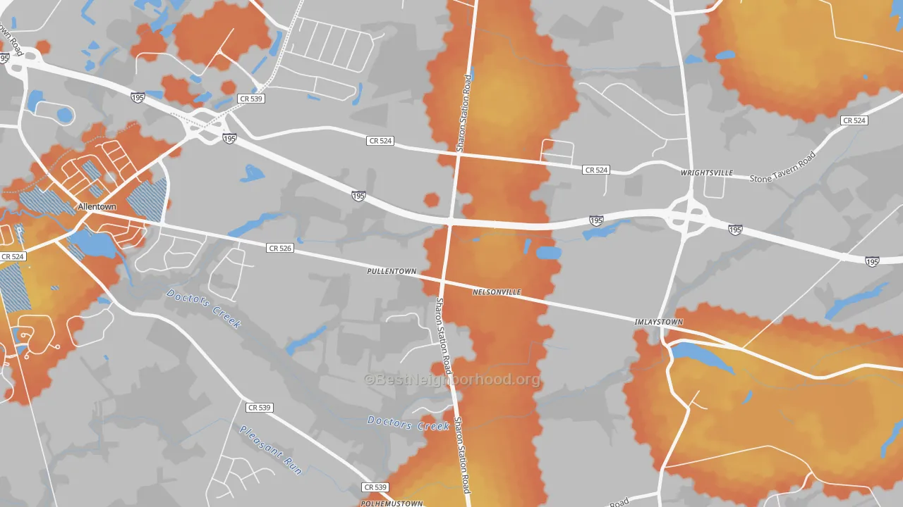 Bike Grade map of Pullentown, NJ