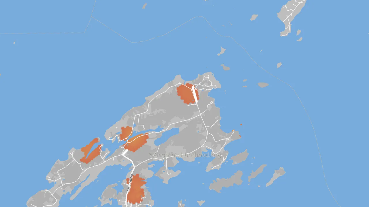 Bike Grade map of Pulpit Harbor, ME
