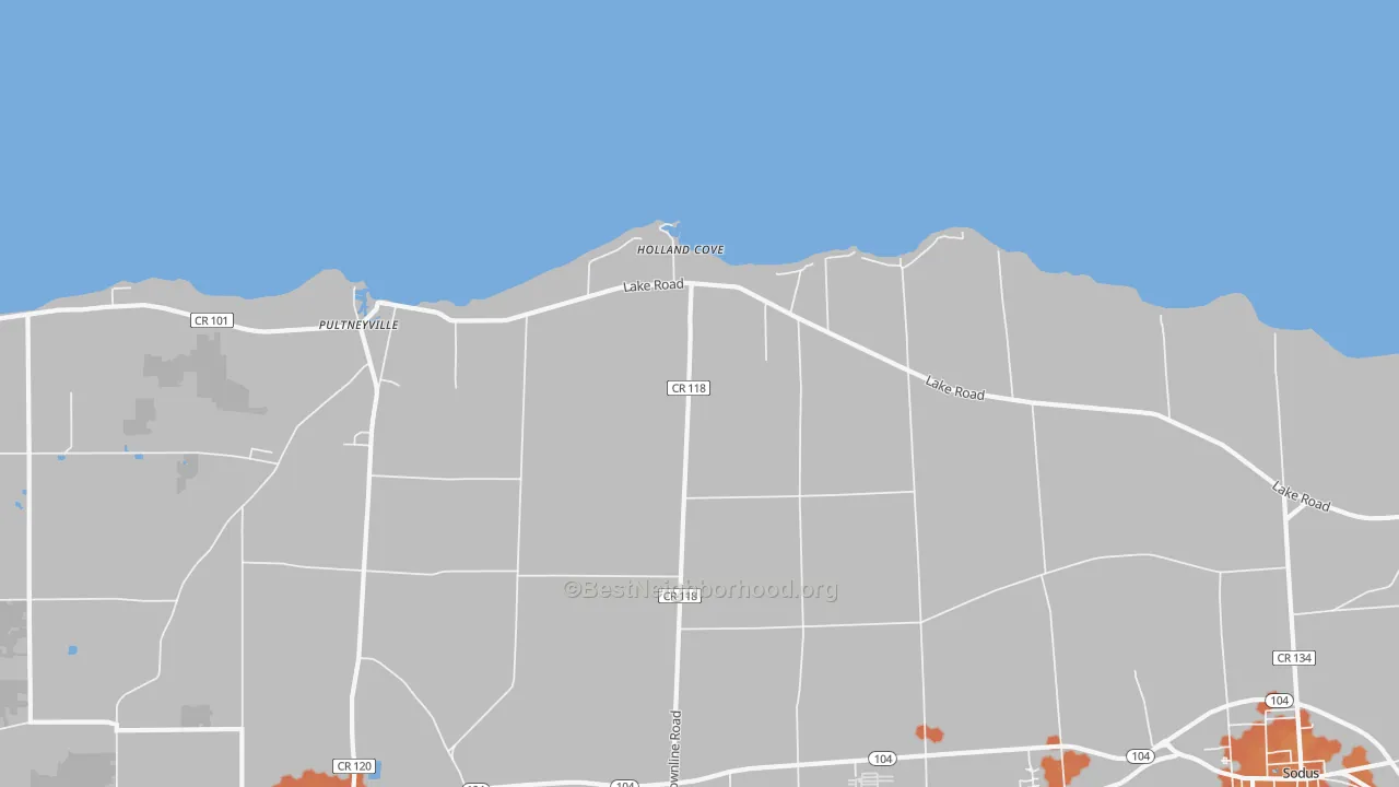 Bike Grade map of Pultneyville, NY