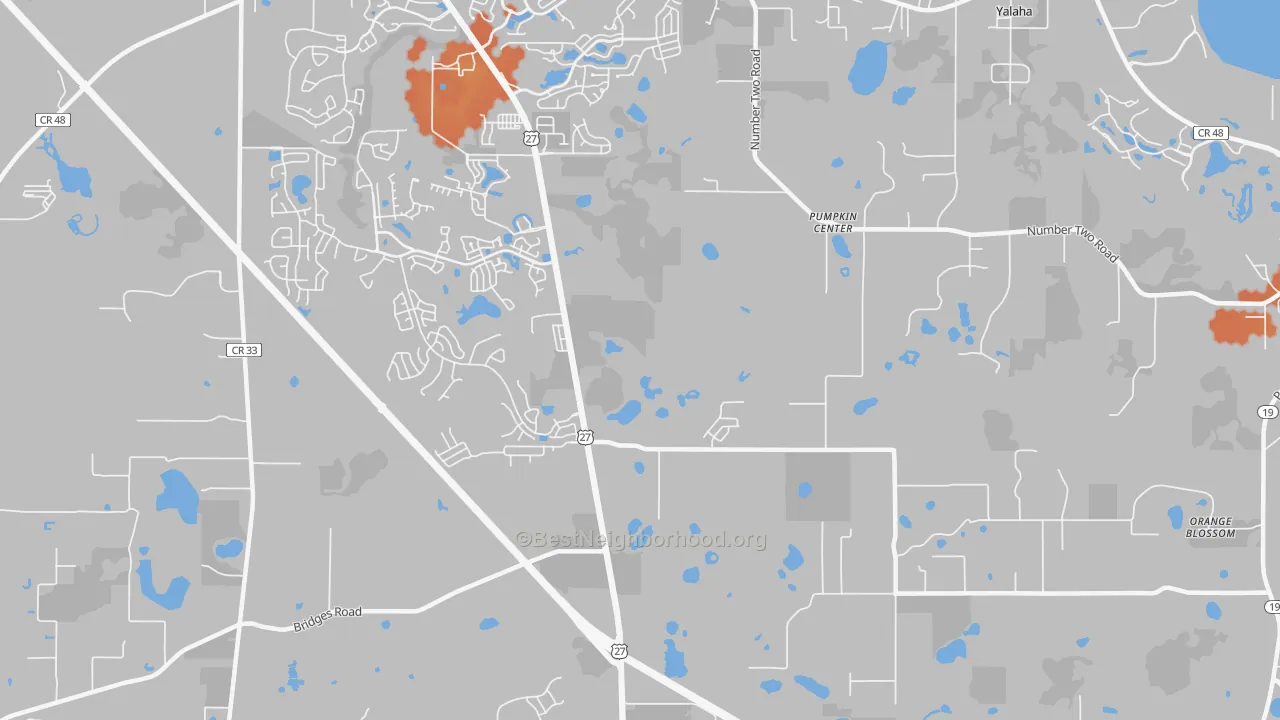 Bike Grade map of Pumpkin Center, FL