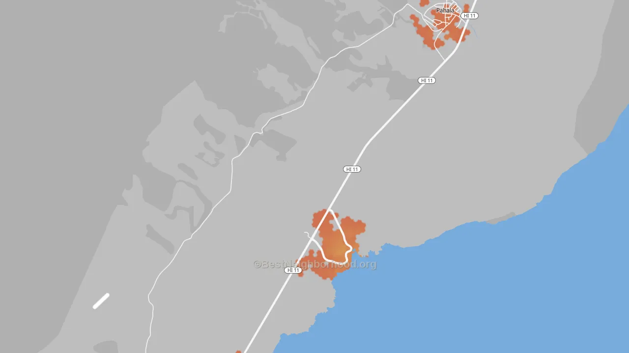 Bike Grade map of Punaluu, HI