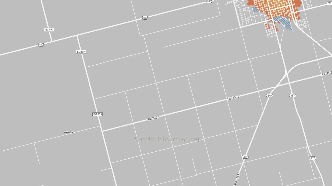 Bike Grade map of Punkin Center, TX