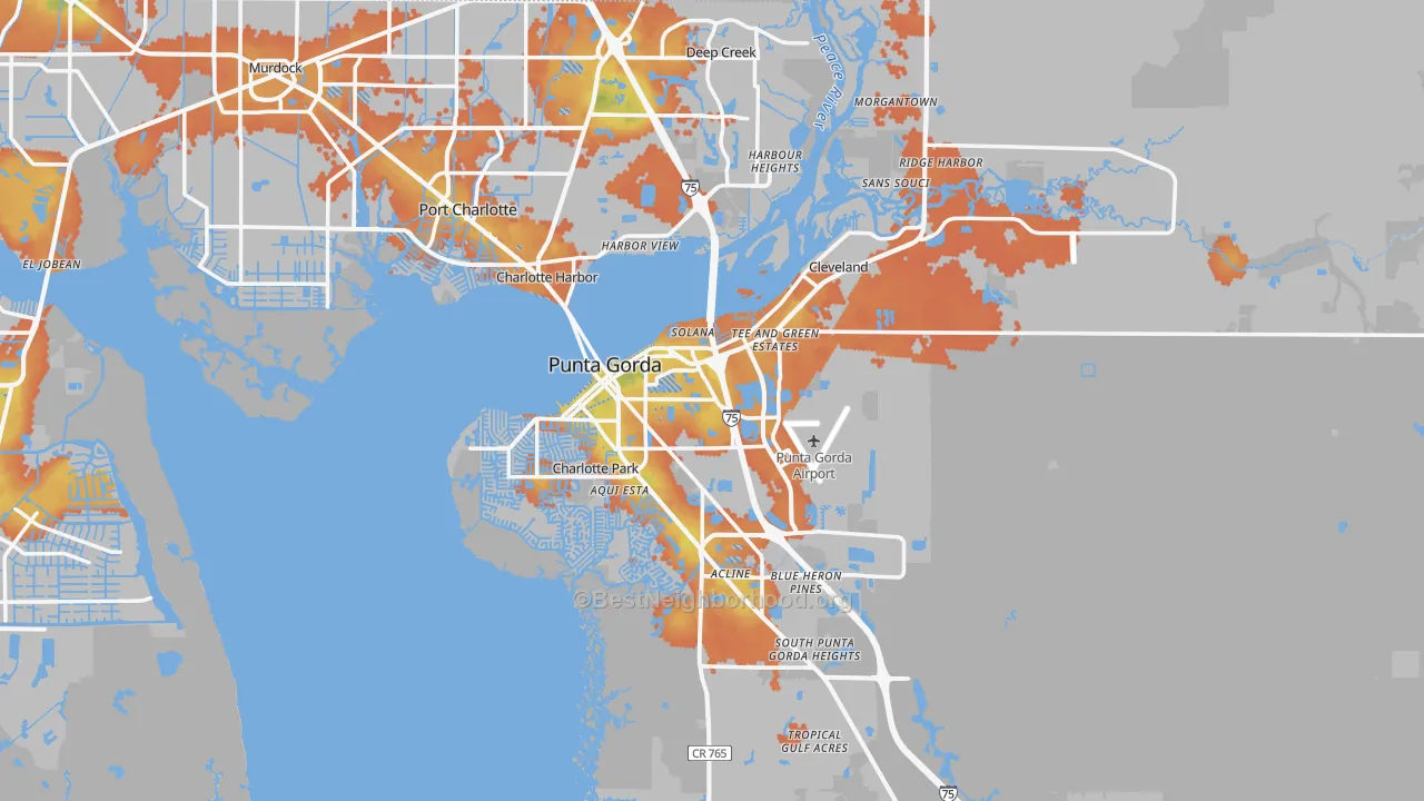 Bike Grade map of Punta Gorda, FL