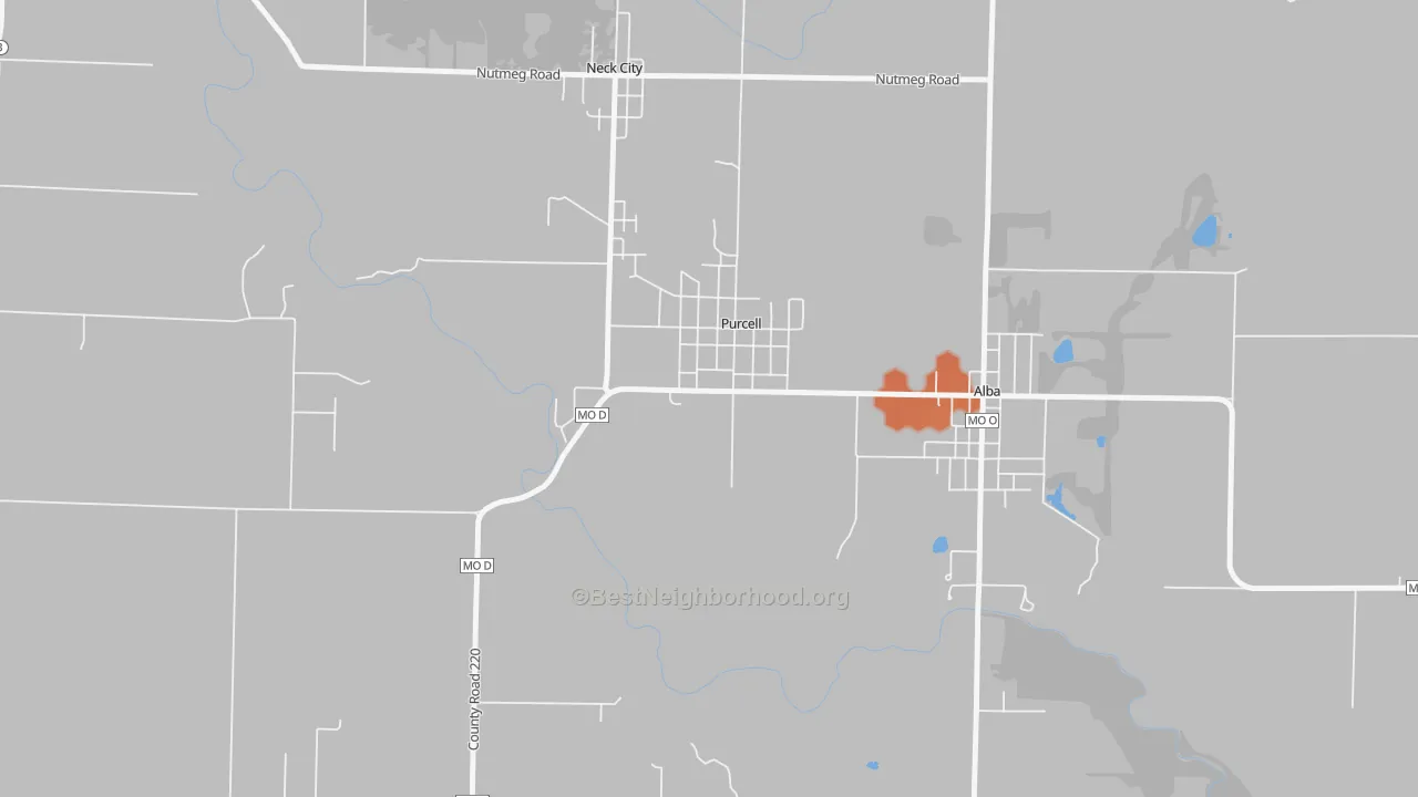 Bike Grade map of Purcell, MO