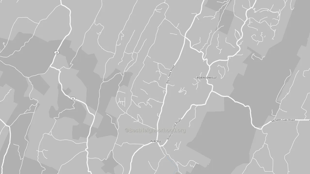 Bike Grade map of Purcell, PA